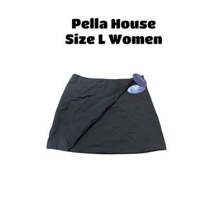 Scoop Women's Fold Over Ponte Mini Skirt Black Size L